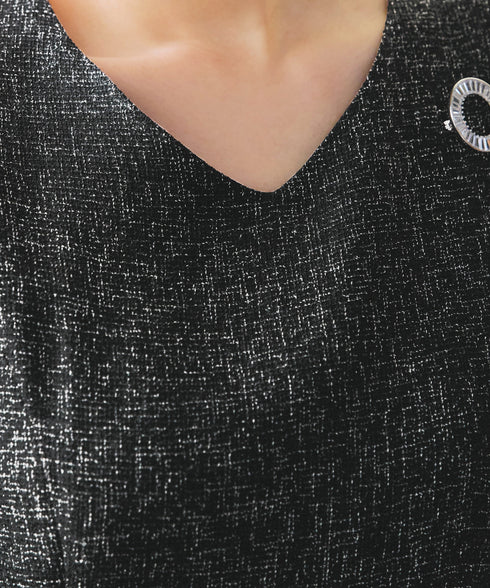 配色パイピングフレアワンピース