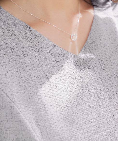 配色パイピングフレアワンピース