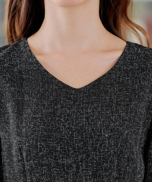 配色パイピングフレアワンピース