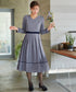 配色パイピングフレアワンピース