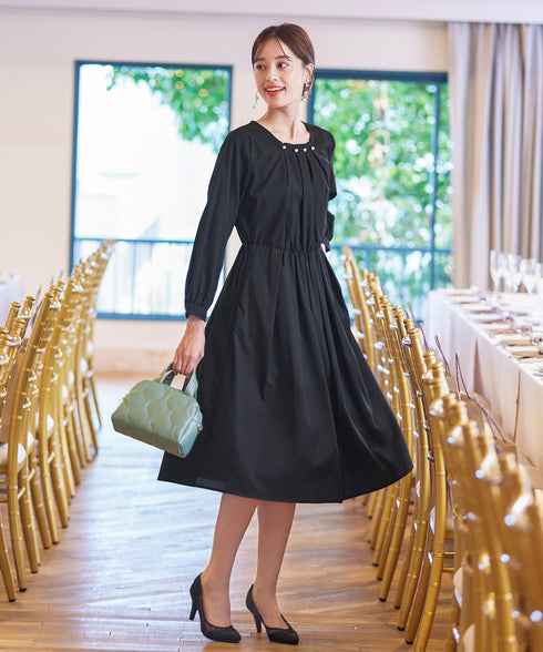 【アウトレット】タックパールワンピース