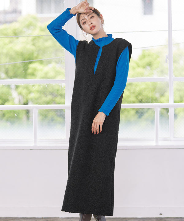 【アウトレット】ボアジャンパースカート ワンピース