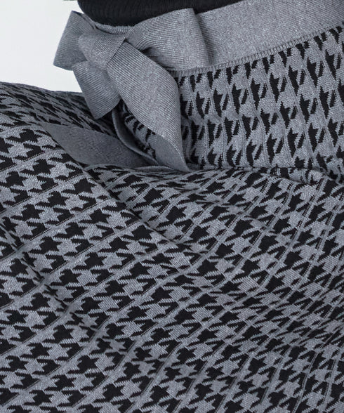 【アウトレット】千鳥柄ニットプリーツワンピース