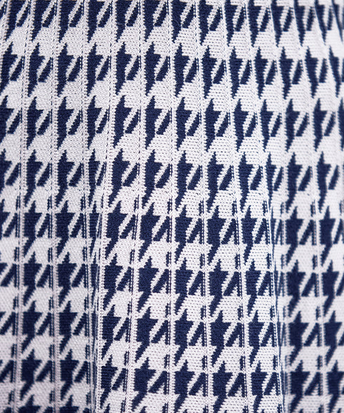 【アウトレット】千鳥柄ニットプリーツワンピース