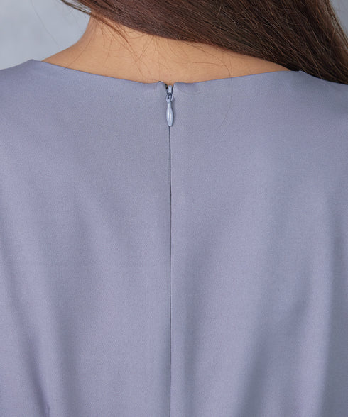 ベルト付キーネックポケットワンピース