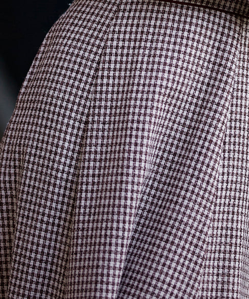 ツイード配色フレアワンピース