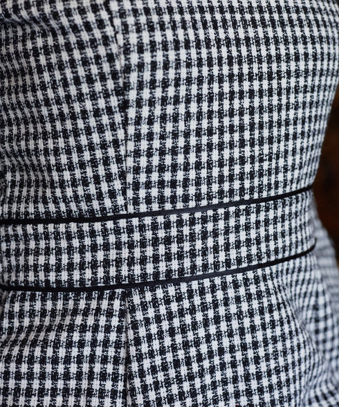 ツイード配色フレアワンピース