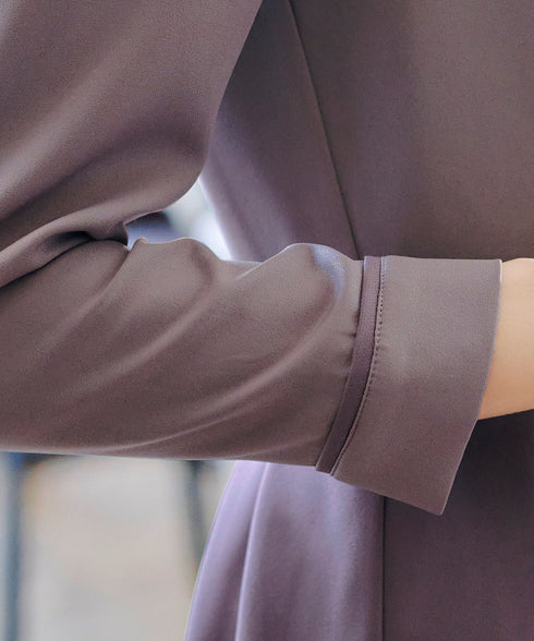 【アウトレット】バックルベルト付き配色フレアワンピース