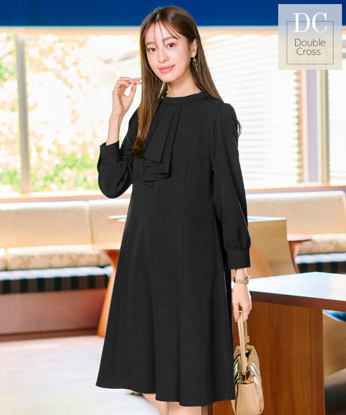 【アウトレット / ダブルクロス】フリルドレープワンピース