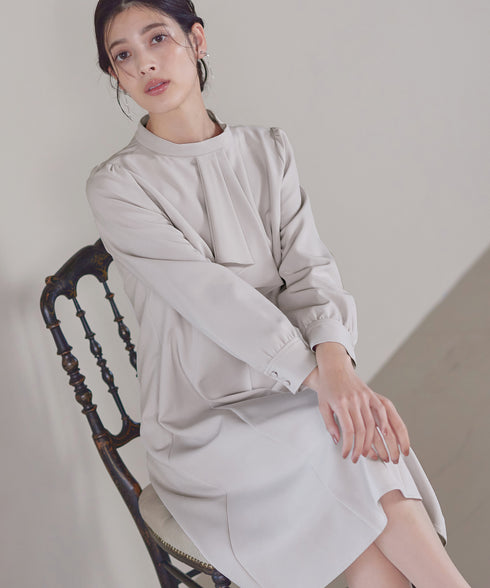 【アウトレット / ダブルクロス】フリルドレープワンピース