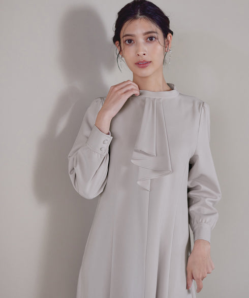 【アウトレット / ダブルクロス】フリルドレープワンピース