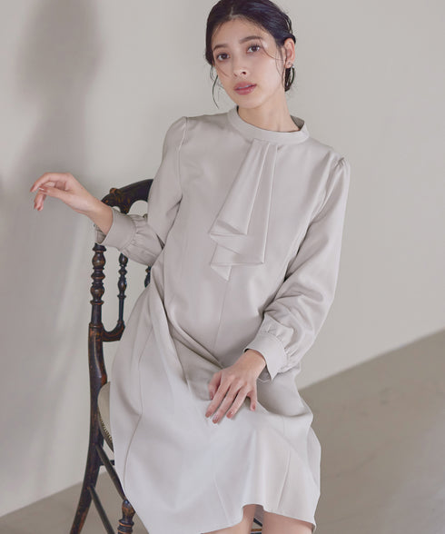 【アウトレット / ダブルクロス】フリルドレープワンピース