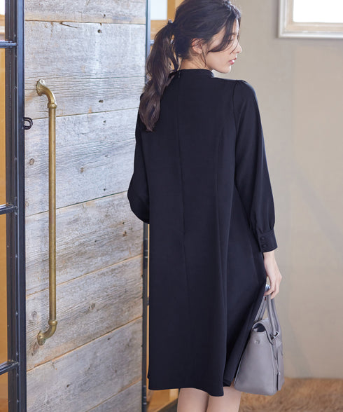 【アウトレット / ダブルクロス】フリルドレープワンピース