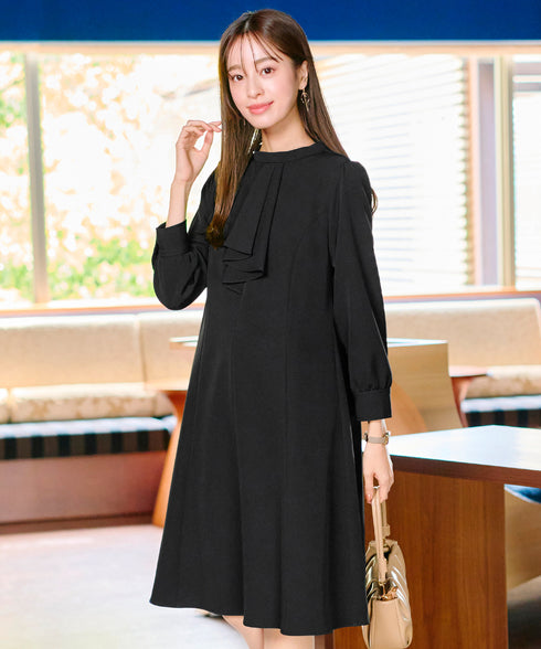 【アウトレット / ダブルクロス】フリルドレープワンピース