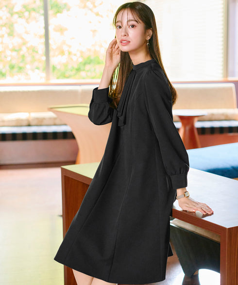 【アウトレット / ダブルクロス】フリルドレープワンピース