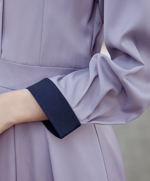 【新色追加】 キーネックフレアワンピース