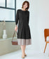 【新色追加】 キーネックフレアワンピース