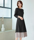 【新色追加】 キーネックフレアワンピース