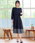 【新色追加】 キーネックフレアワンピース