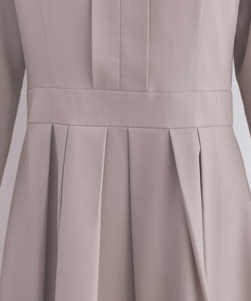 【新色追加】 キーネックフレアワンピース