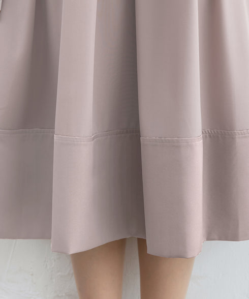 【新色追加】 キーネックフレアワンピース