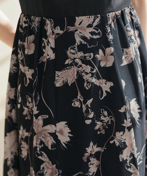 【小倉優子さん着用・新色追加】配色モノトーン柄ワンピース