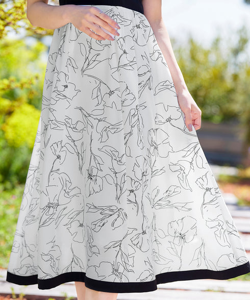 【小倉優子さん着用・新色追加】配色モノトーン柄ワンピース