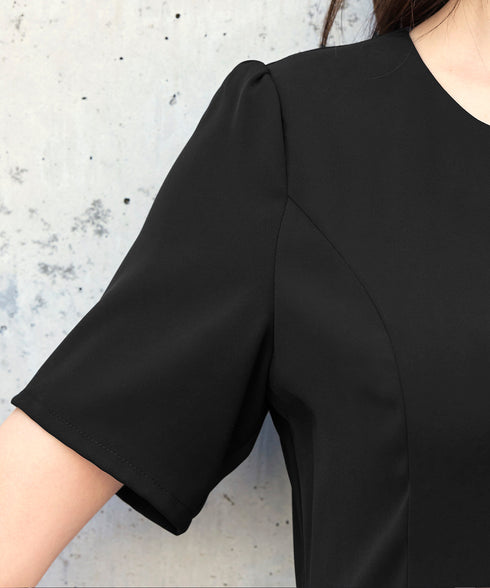 【小倉優子さん着用・新色追加】配色モノトーン柄ワンピース