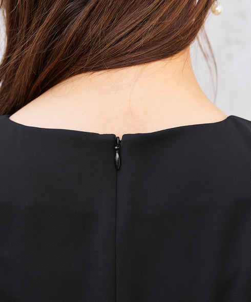 【小倉優子さん着用・新色追加】配色モノトーン柄ワンピース