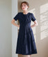 【選べる袖丈】 タックフレアワンピース