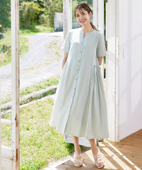 【アウトレット】サイドタックスキッパーシャツワンピース