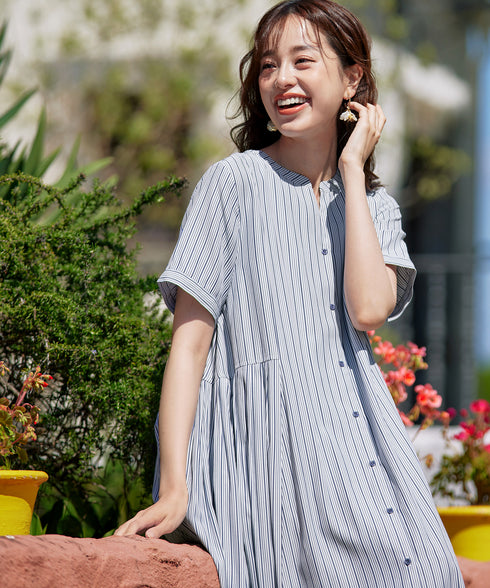 【アウトレット】サイドタックスキッパーシャツワンピース