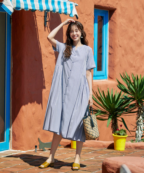 【アウトレット】サイドタックスキッパーシャツワンピース