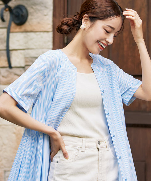 【アウトレット】サイドタックスキッパーシャツワンピース