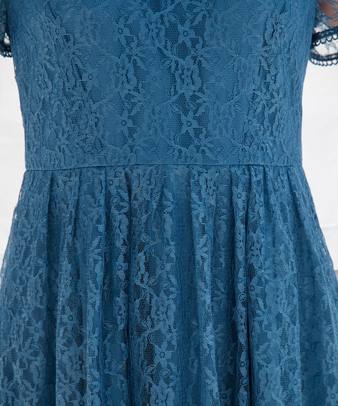 【アウトレット】フレアスリーブ総レースワンピース