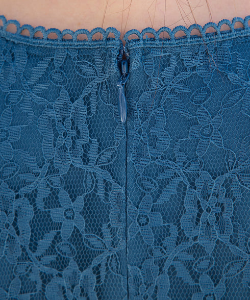 【アウトレット】フレアスリーブ総レースワンピース