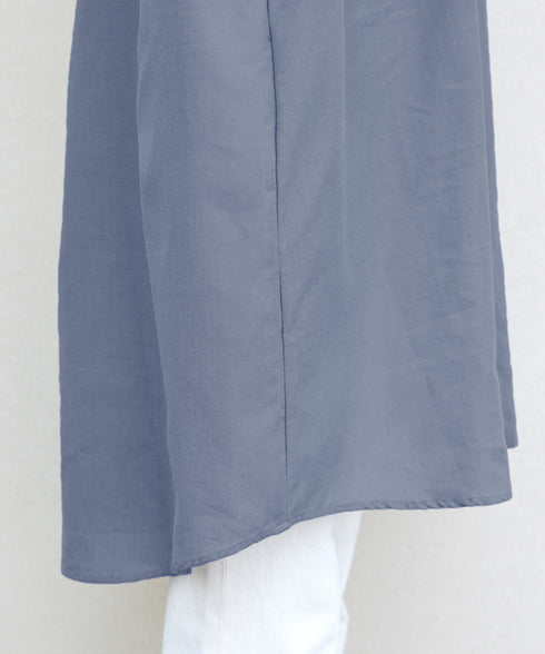 【アウトレット】リネンミックス スキッパー長袖ワンピース