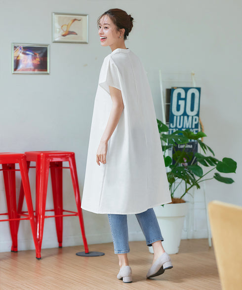 リネンミックススキッパーシャツワンピース