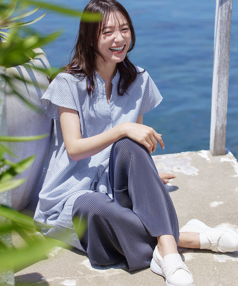 リネンミックススキッパーシャツワンピース