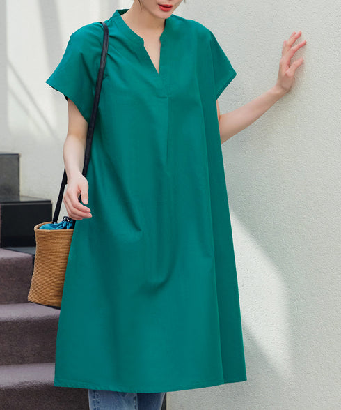 リネンミックススキッパーシャツワンピース