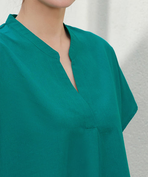 リネンミックススキッパーシャツワンピース