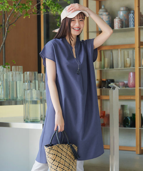 リネンミックススキッパーシャツワンピース