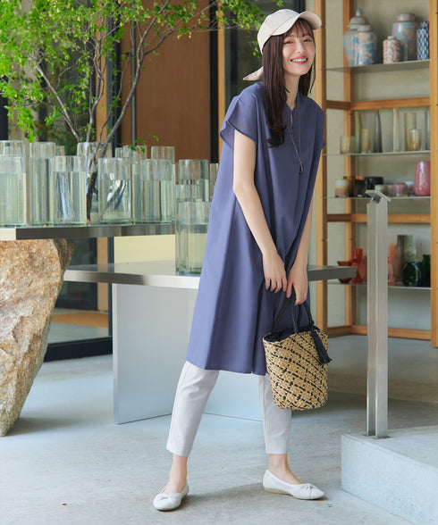 リネンミックススキッパーシャツワンピース