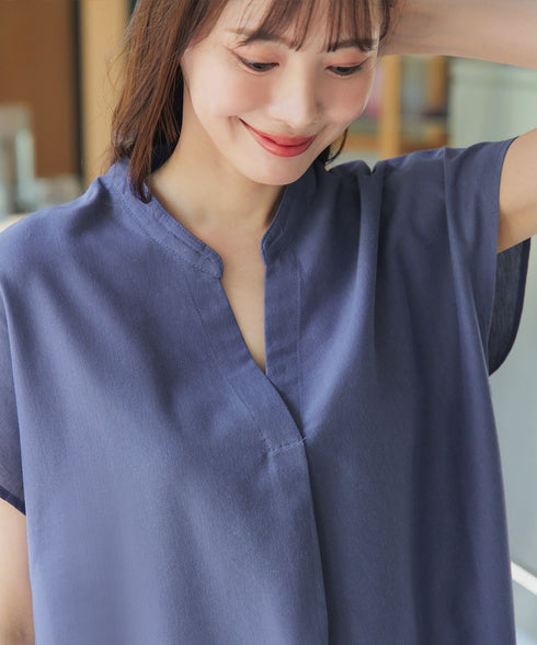リネンミックススキッパーシャツワンピース