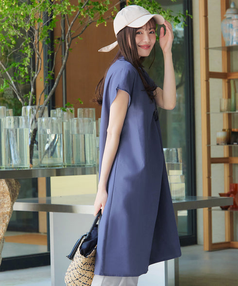 リネンミックススキッパーシャツワンピース