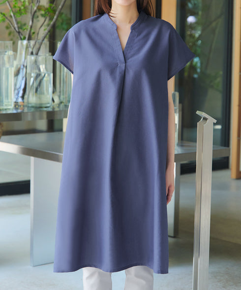 リネンミックススキッパーシャツワンピース