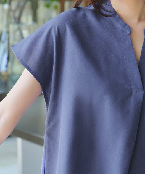 リネンミックススキッパーシャツワンピース