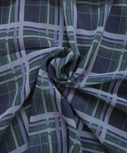 【新色追加】チェック柄フレア袖シアーワンピース