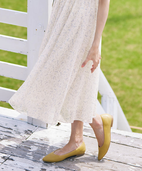 【アウトレット】花柄ボウタイフレアワンピース