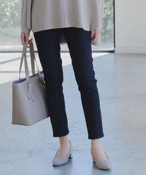 【裏起毛】 マシュマロタッチデニムパンツ